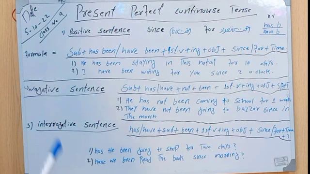 class no 9 present perfect continuous tense positive sentence Nagative sentence and interrogative N смотреть онлайн