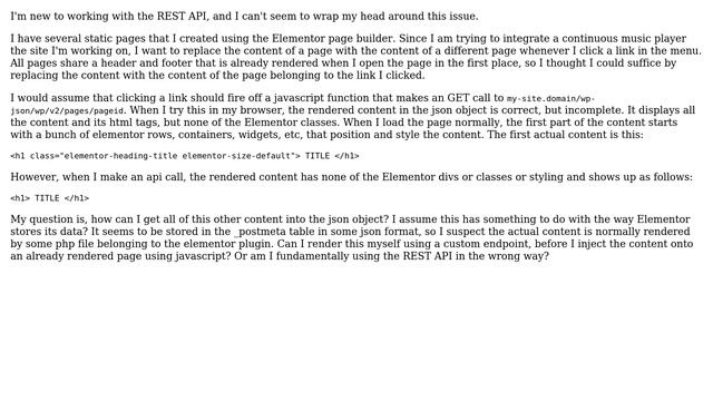 Wordpress: Displaying a page built with Elementor using the REST API смотреть онлайн