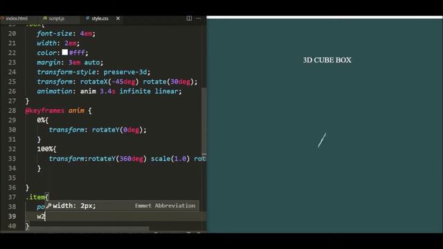 css-3 3d cube animation / 3D КУБ НА ЧИСТОМ #CSS #HTML смотреть онлайн