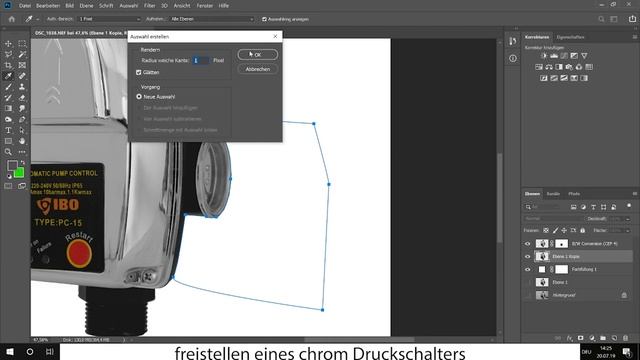 Produktfotografie Hauswasserwerk Druckschalter in Chrom freistellen von Glänzenden Objekten смотреть онлайн