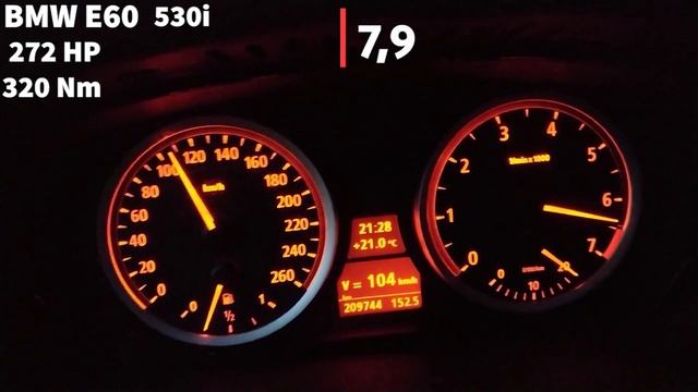 BMW E60 All Petrol Engines Acceleration 0-100km/h