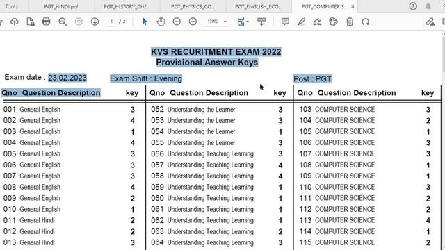KVS NEW ANSWER KEYS OUT II KVS DIRECT RECRUITMENT 2023 ANSWER KEYS OUT II HOW TO CHECK ANSWER KEYS смотреть онлайн
