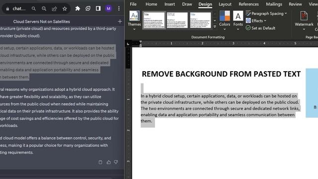 Remove Background From Pasted Text | Word Tip | ChatGPT Copy Paste | English смотреть онлайн