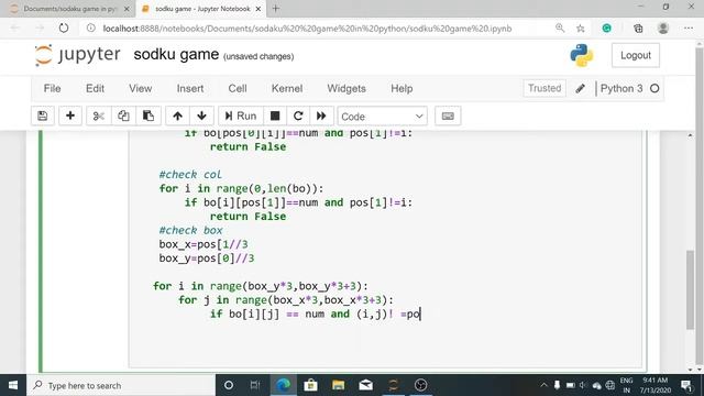 Sodku Game in Python in Jupyter Notebook смотреть онлайн