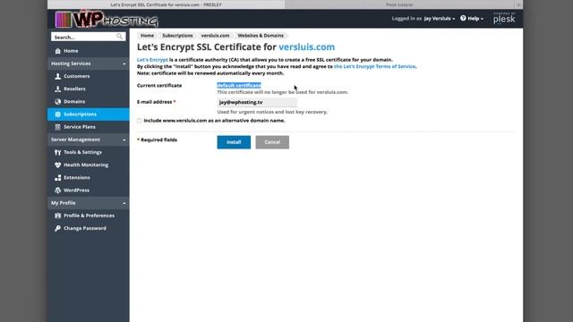 Free SSL Certificates in Plesk Onyx смотреть онлайн
