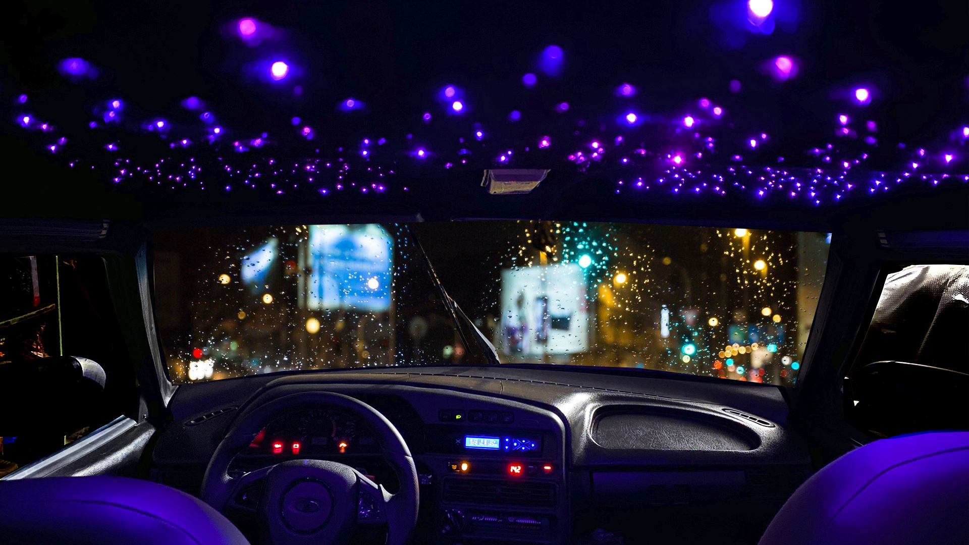 Звездное небо как в Rolls-Royce \\ Атмосферный потолок на ВАЗ смотреть онлайн