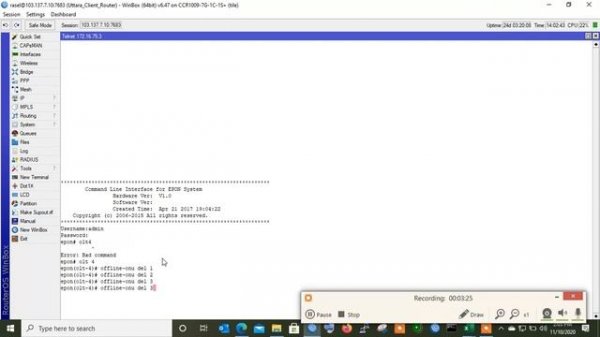 Delete ONU Cli-mode (C-DATA OLT)