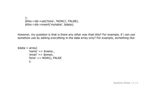 MySQL : Inserting NOW() into Database with CodeIgniter's Active Record смотреть онлайн