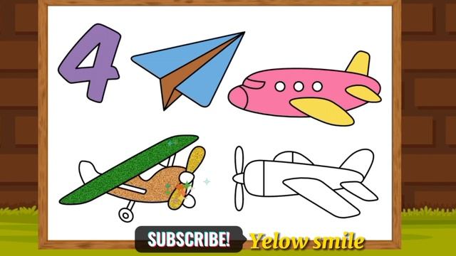 How to Coloring Aircraft,,Easy Aircraft Coloring for kids Toddlers смотреть онлайн
