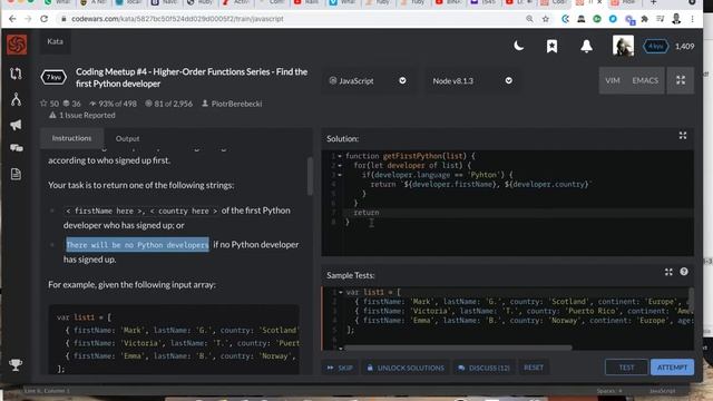 Find the first Python developer | codewars Python | Javascript смотреть онлайн