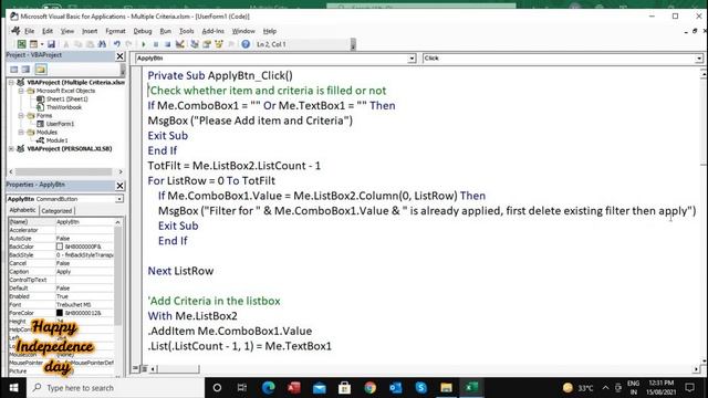 Advance Filters in Listbox | Multiple Criteria in Excel Filter in userform | Listbox in excel vba смотреть онлайн