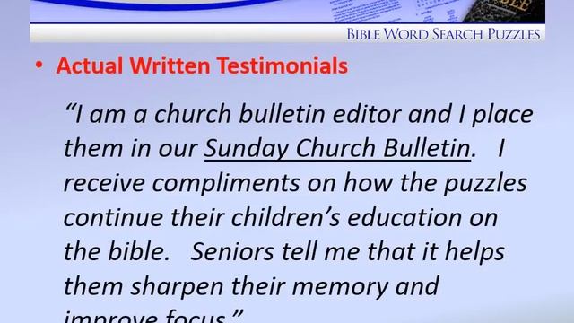 Testimonials - Bible Word Search Puzzles смотреть онлайн