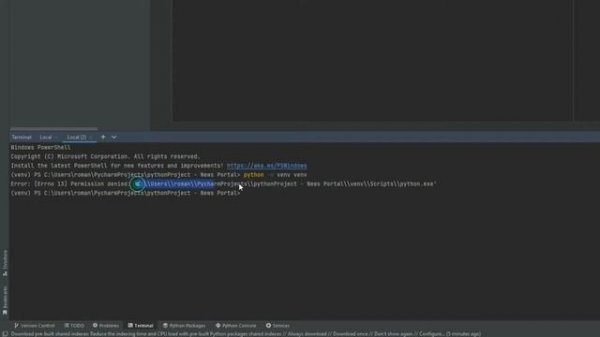 SOLVED! PyCharm Python Virtual Environment Error: [Errno 13] - Permission Denied: