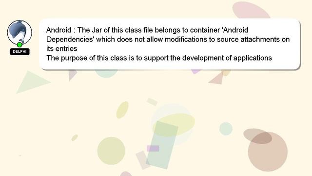 Android : The Jar of this class file belongs to container 'Android Dependencies' which does not all смотреть онлайн