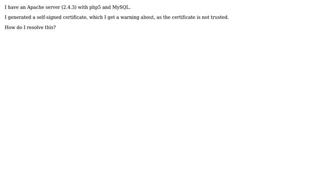How to make a self signed certificate openssl generated 4096 bit encrypted ssl certificate as... смотреть онлайн