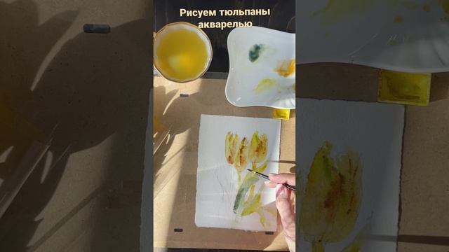 Рисуем тюльпаны акварелью #акварель #watercolor #рисование #акварельнаяживопись #урокирисования смотреть онлайн