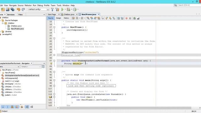 NetBeans: chekbox Java swing смотреть онлайн