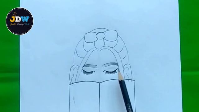 Hidden face drawing || pencil sketch for beginners || how to draw a girl with book смотреть онлайн
