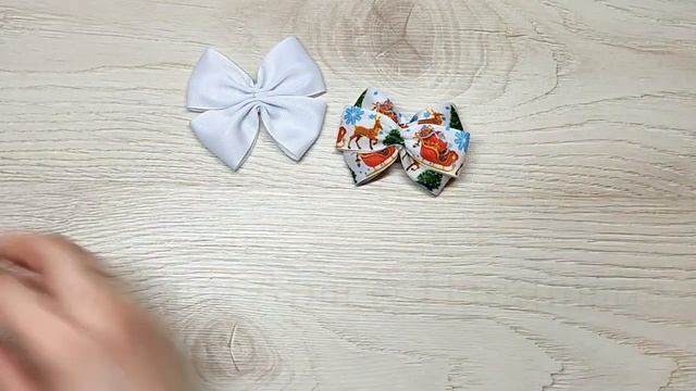 Самые простые новогодние бантики ? Мастер класс Канзаши ? смотреть онлайн