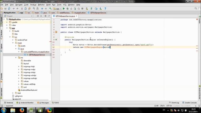 Develop simple Live Wallpaper in Android Studio смотреть онлайн