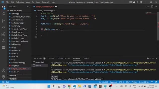 Simple Math's Calculator in Python! Dipansh Video Time смотреть онлайн