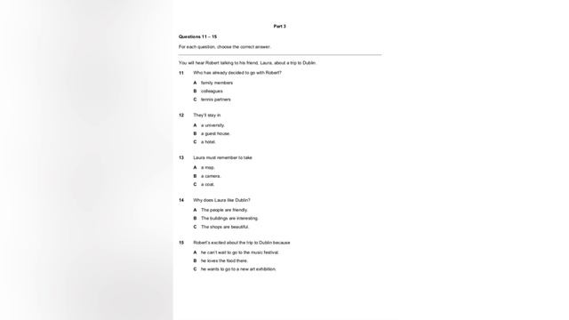 A2 Key (KET) Listening test 1 - Task 3 with answer keys смотреть онлайн