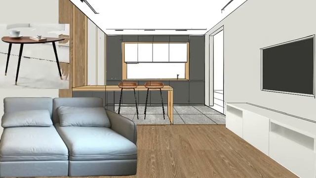 Коллаж интерьера в Procreate. смотреть онлайн