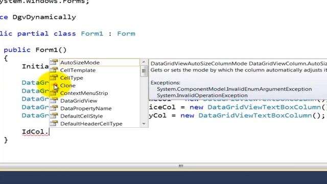 C# Create Professional DataGridView dynamically with code Part 01 смотреть онлайн