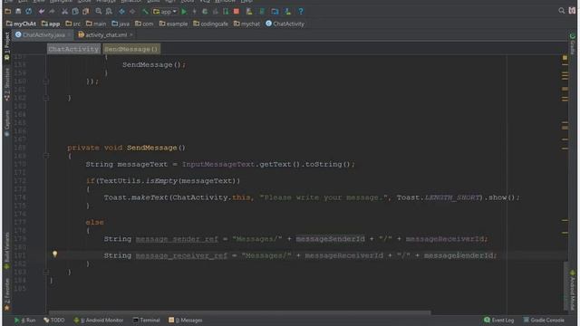 Firebase Chat App | Android Studio - myChAt App - 43 saving message data in Firebase Database смотреть онлайн