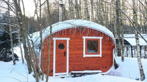 Квадро-овальная баня 4х6 метра с печью GEFEST на 4 помещения. Эксклюзивная планировка от Bochky