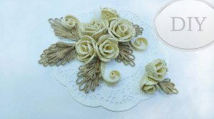 Розы из джута. Самый простой способ изготовления.