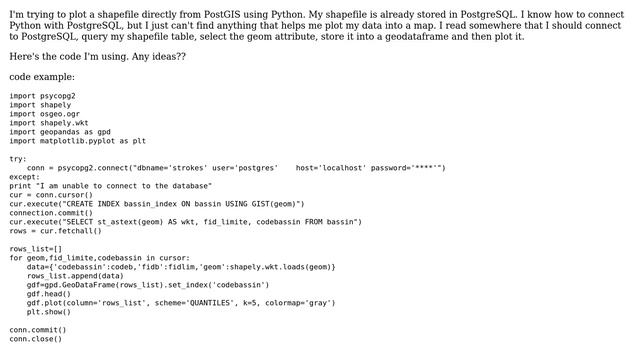GIS: Plotting a shapefile directly from PostGIS using Python (2 Solutions!!) смотреть онлайн