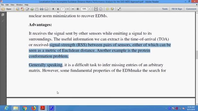 Localization From Incomplete Euclidean Distance Matrix Performance Analysis for the SVD MDS Approac смотреть онлайн