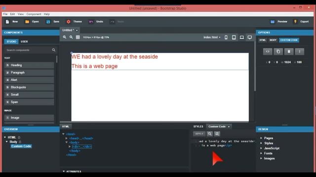 Formatting text in Bootstrap Studio смотреть онлайн