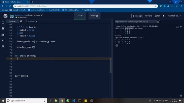 Tic Tac Toe Game in python | python tutorials in hindi 2019 смотреть онлайн