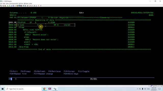How to Check Existence Of One Record Without Using Chain Or Read in RPG AS400 смотреть онлайн