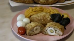 Зразы с перепелиными яйцами в духовке