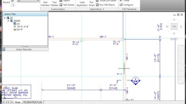 Zoom to point with AutoCAD action recorder смотреть онлайн