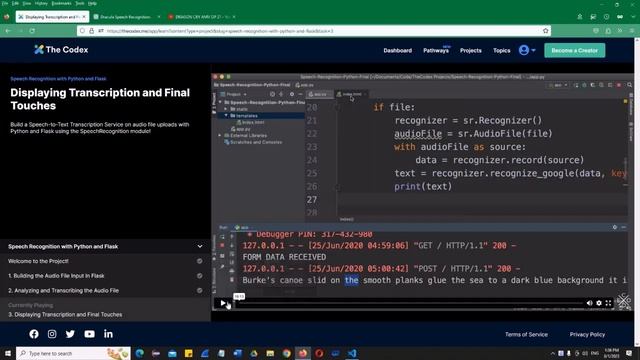 Speech Recognition App. || HTML & CSS, and Python for server site. смотреть онлайн