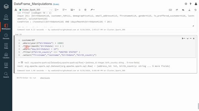 Databricks Certified Associate Developer for Apache Spark 3.0: Filtering Rows from DataFrame смотреть онлайн