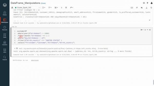 Databricks Certified Associate Developer for Apache Spark 3.0: Filtering Rows from DataFrame