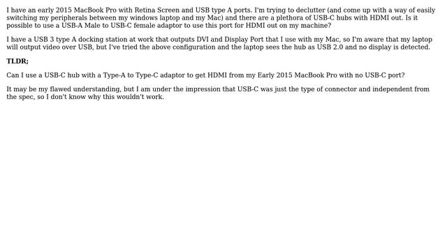 Apple: USB 3.0 (Type A) to USB-C on Early 2015 MacBook Pro for HDMI смотреть онлайн