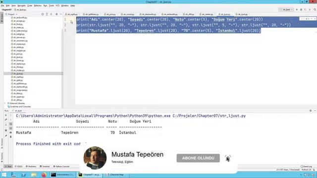 Python 3 Dersleri 78 - Metin Fonksiyonları - rjust Fonksiyonu смотреть онлайн