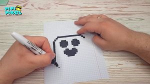 Наклейка СПАЙК из ИГРЫ BRAWL STARS РИСУНКИ ПО КЛЕТОЧКАМ -PIXEL ART