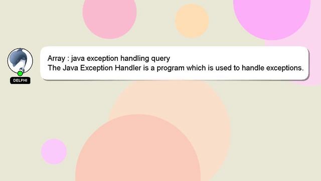 Array : java exception handling query смотреть онлайн