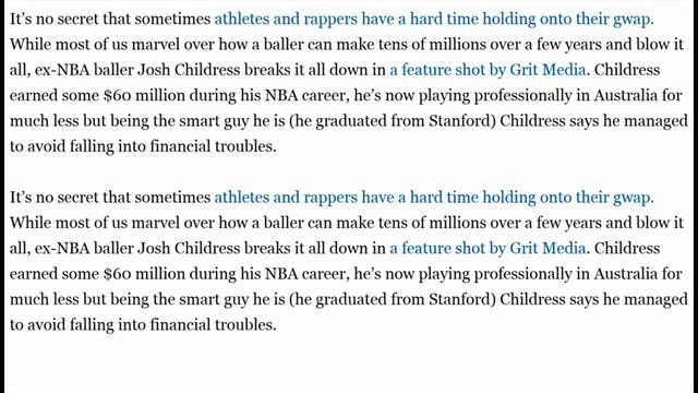 When The Checks Stop Coming In Former NBA Baller Josh Childress Explains How Some Players Blow Thro смотреть онлайн