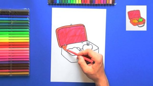How to draw a School Lunch Box