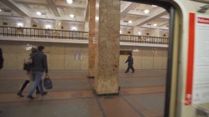 Russia, Moscow, metro ride from Комсомо́льская to Кра́сные воро́та