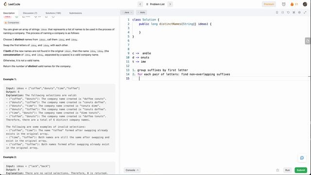 Leetcode 2306 Naming a Company (Java) смотреть онлайн
