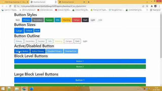 Bootstrap For Button | Bootstrap 3/4/5 | Example And Tutorial #7(Part3) - Gujarati смотреть онлайн